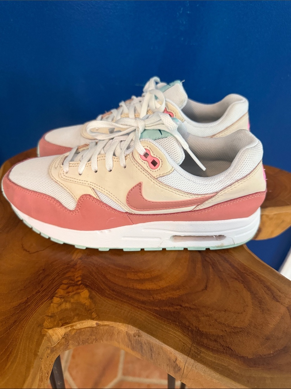 Nike Air Max 1 Red Stardust Guava Ice Size 7Y